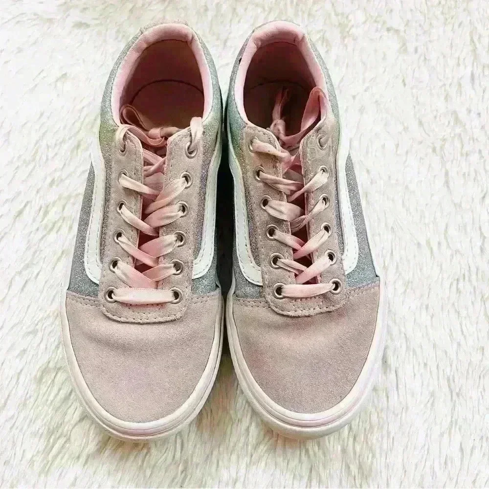 Vans Old Skool Powder Pink Glitter Pig Suede Skater Sneaker Shoe Size‎ Missy 1.0